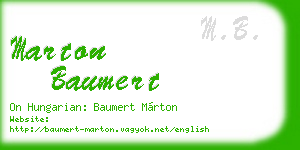 marton baumert business card